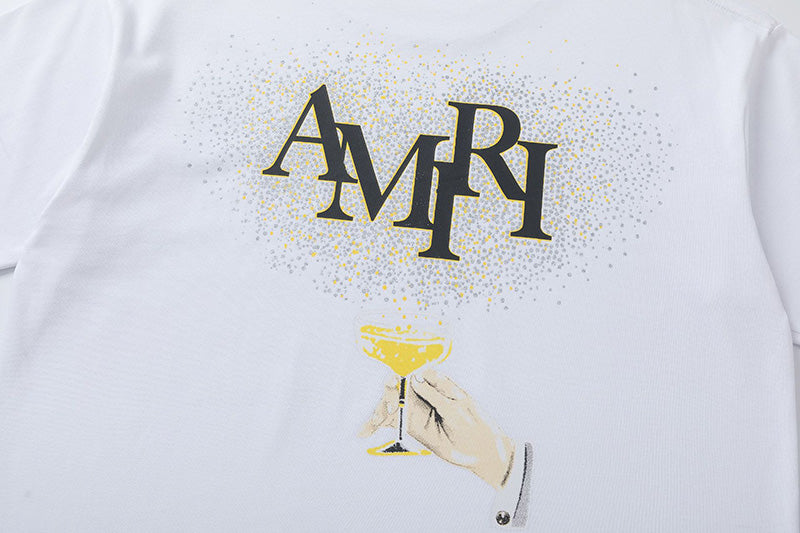 AMRI Crystal Embellished Champagne Logo T-Shirts