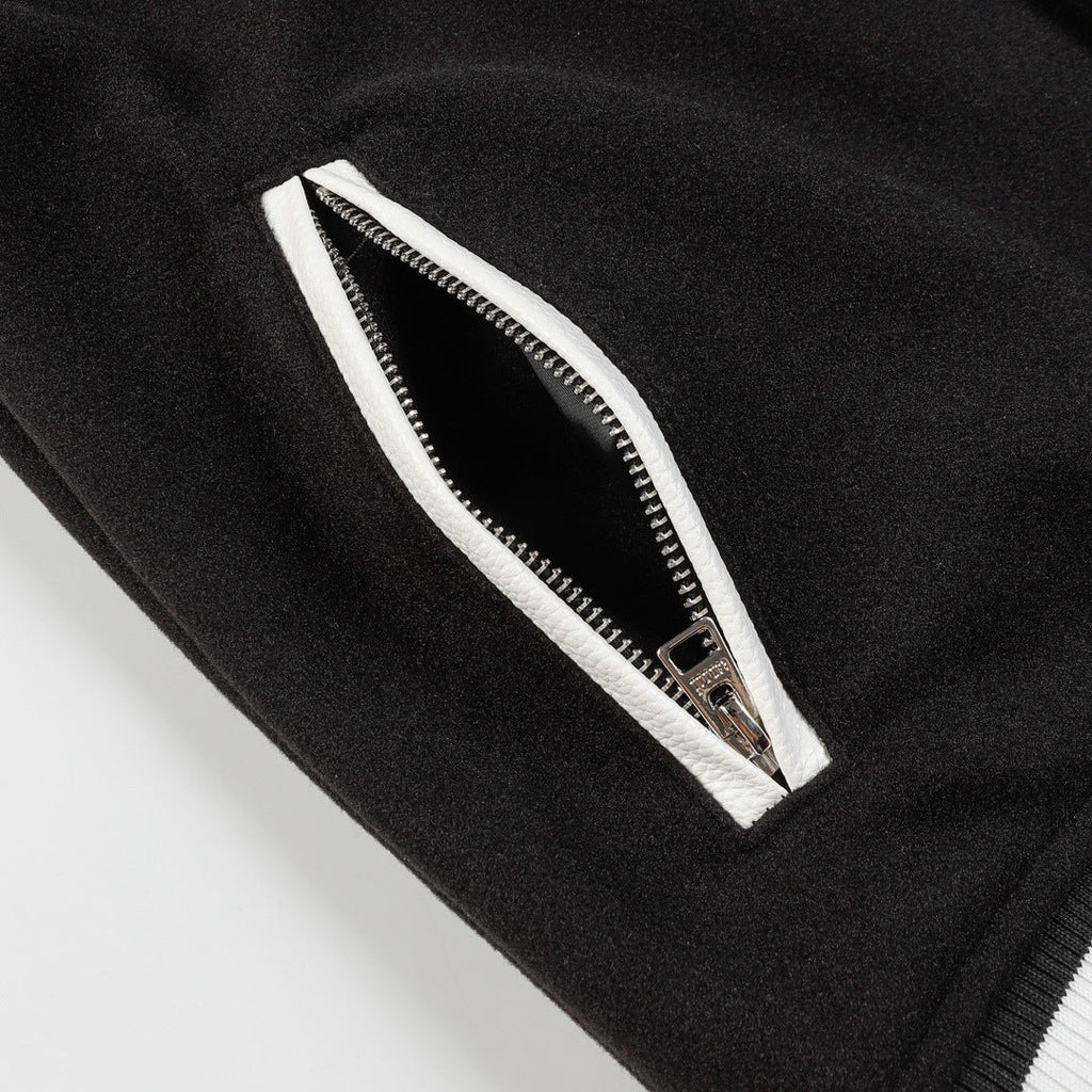 AMRI Logo-Appliquéd Leather Bomber Jacket