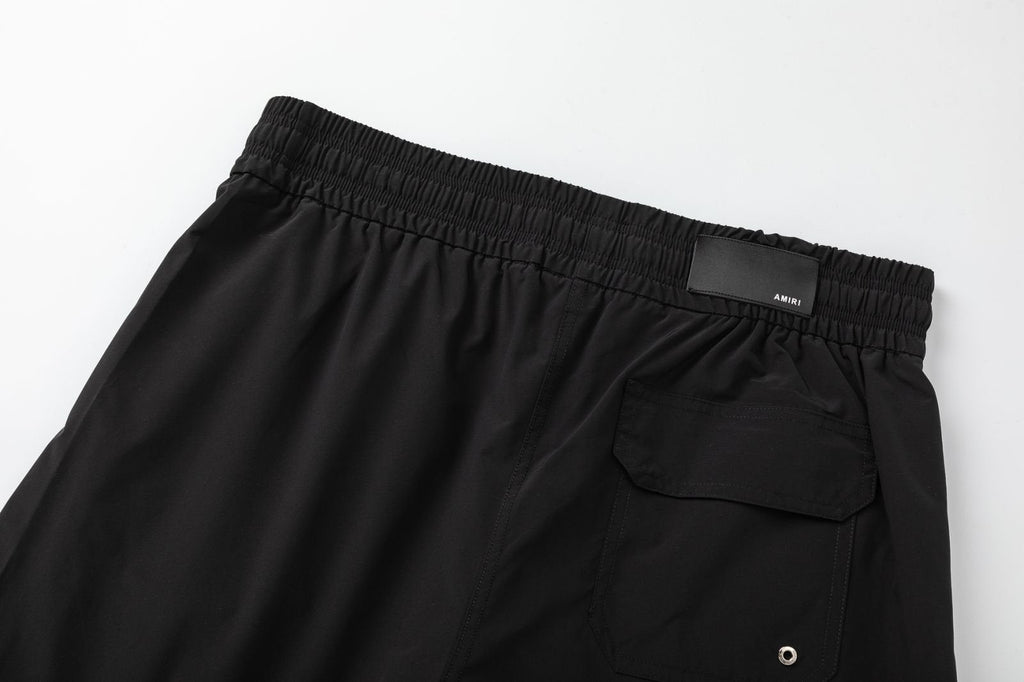 AMRI Pool Cue Straight-Leg Mid-Length Logo-Print Swim Shorts