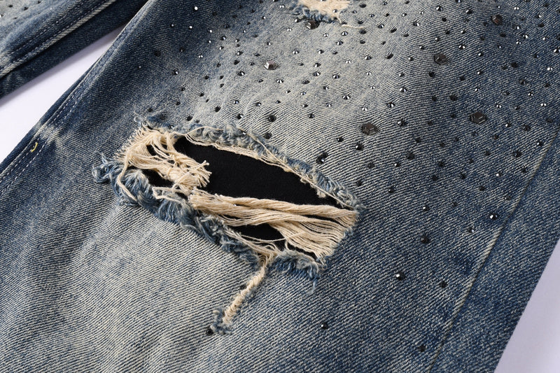 Purple Brand Crystal Diamond Jeans #9131