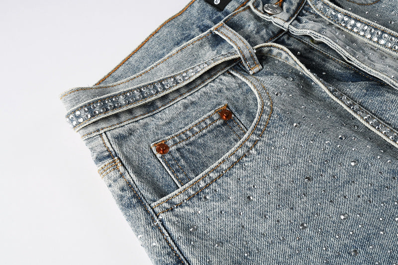 Purple Brand Crystal Diamond Jeans #9129