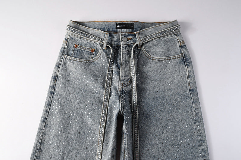 Purple Brand Crystal Diamond Jeans #9129