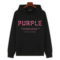 Purple Brand Logo Pattern Printed Hoodie