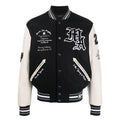 AMRI logo patch varsity bomber jacket Black