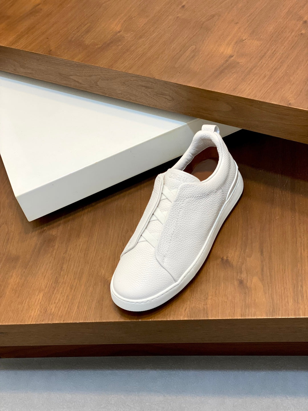 Ermenegildo Zegna Triple Stitch Deer Leather Sneakers