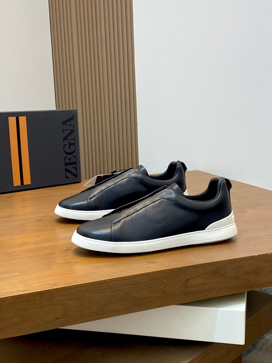 Ermenegildo Zegna Triple Stitch Deer Leather Sneakers