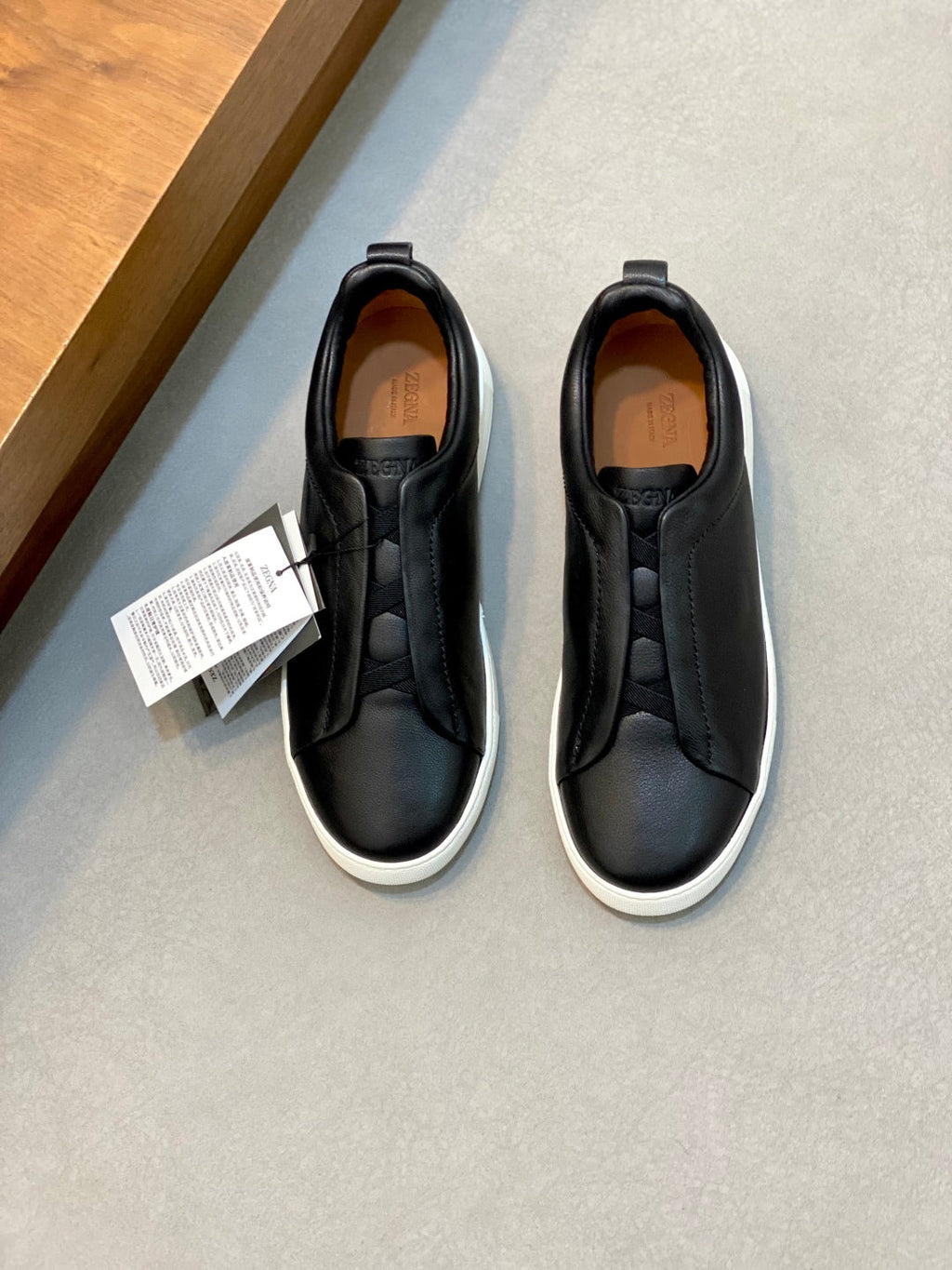 Ermenegildo Zegna Triple Stitch Deer Leather Sneakers