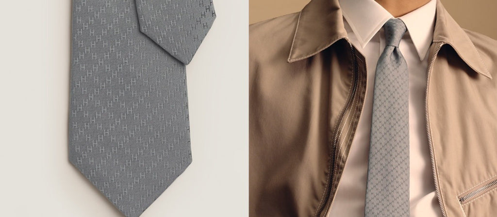 Hermès Men's Diamond H Pattern Silk Tie