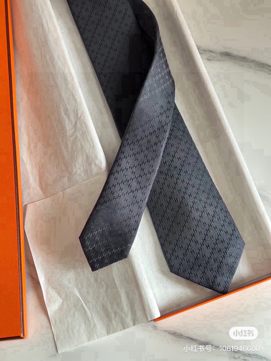 Hermès Men's Diamond H Pattern Silk Tie