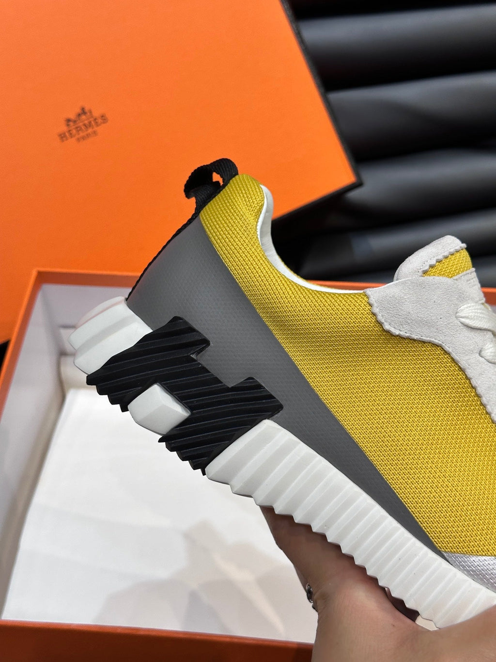 Hermès Bouncing Calfskin Mesh Sneakers