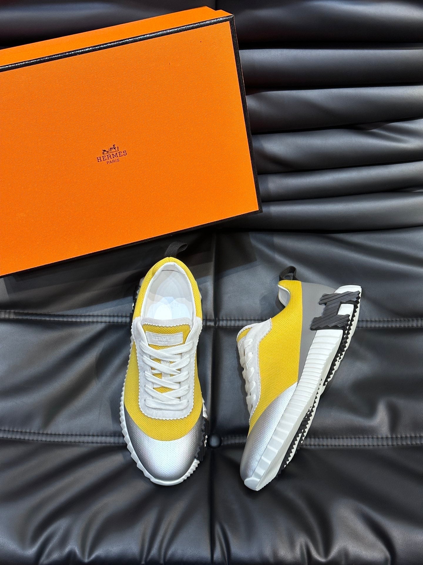 Hermès Bouncing Calfskin Mesh Sneakers