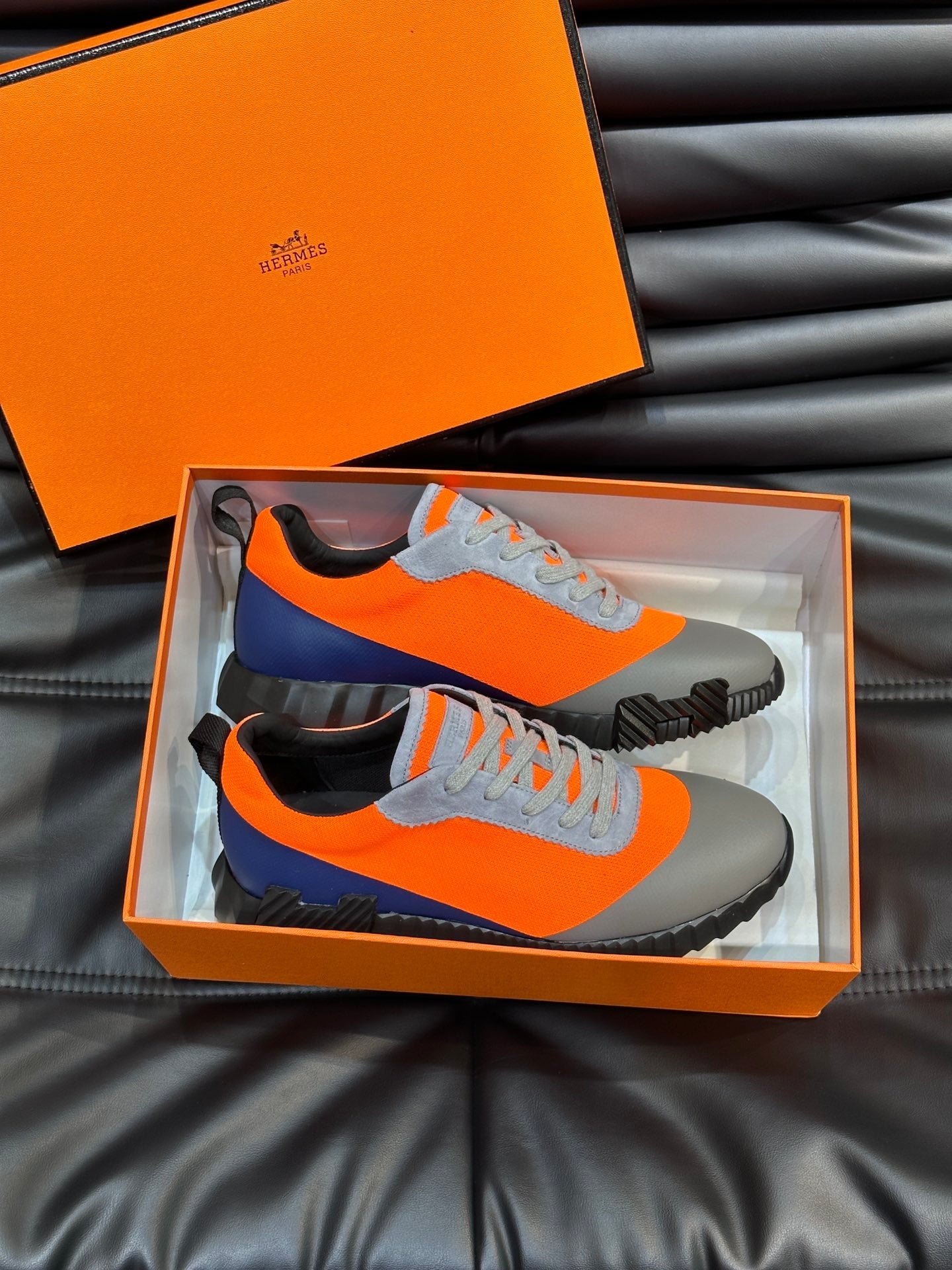 Hermès Bouncing Calfskin Mesh Sneakers