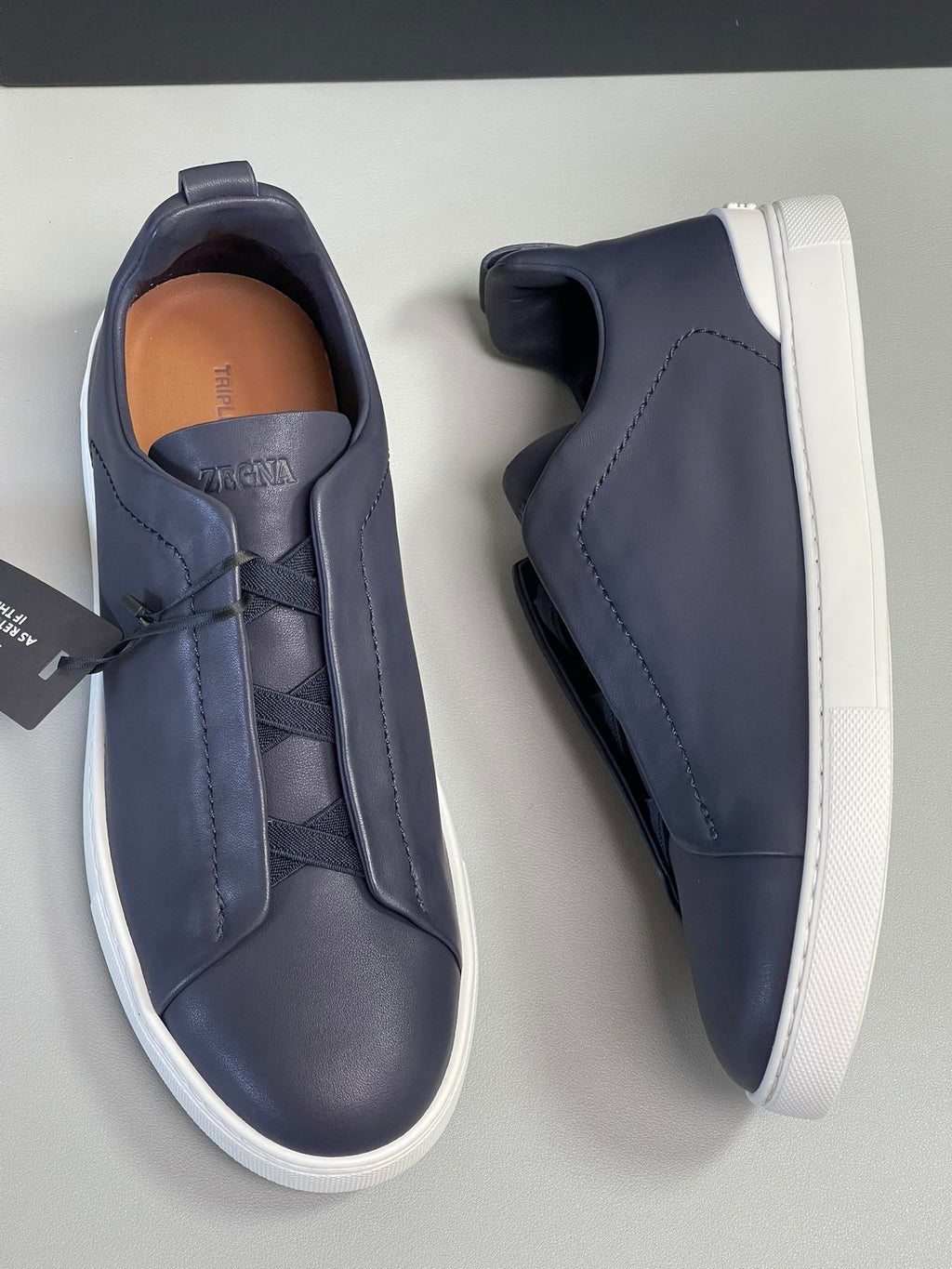 Zegna SECONDSKIN Triple Stitch Low-Top Sneakers