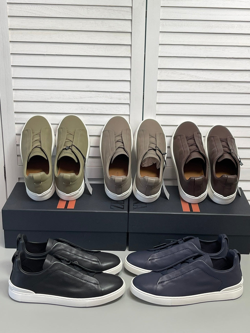 Zegna SECONDSKIN Triple Stitch Low-Top Sneakers