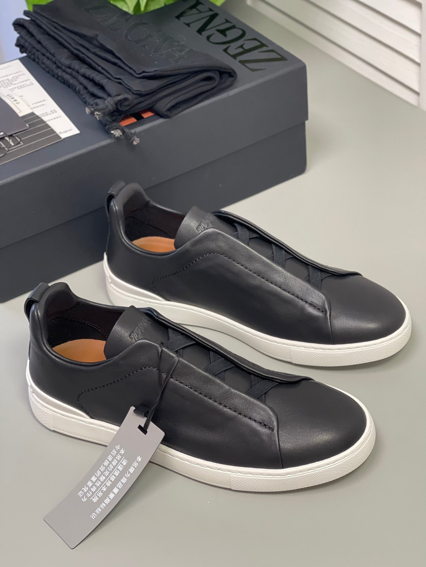 Zegna SECONDSKIN Triple Stitch Low-Top Sneakers