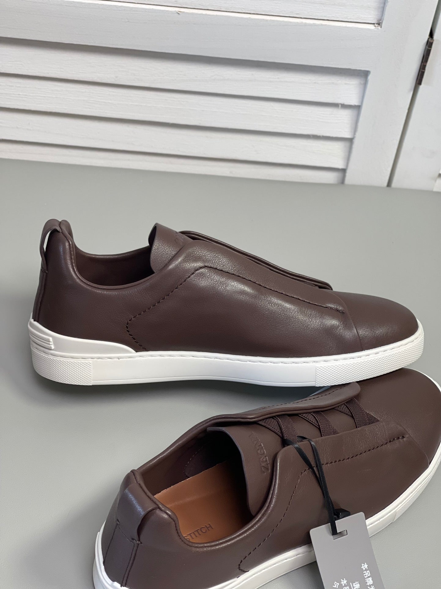 Zegna SECONDSKIN Triple Stitch Low-Top Sneakers