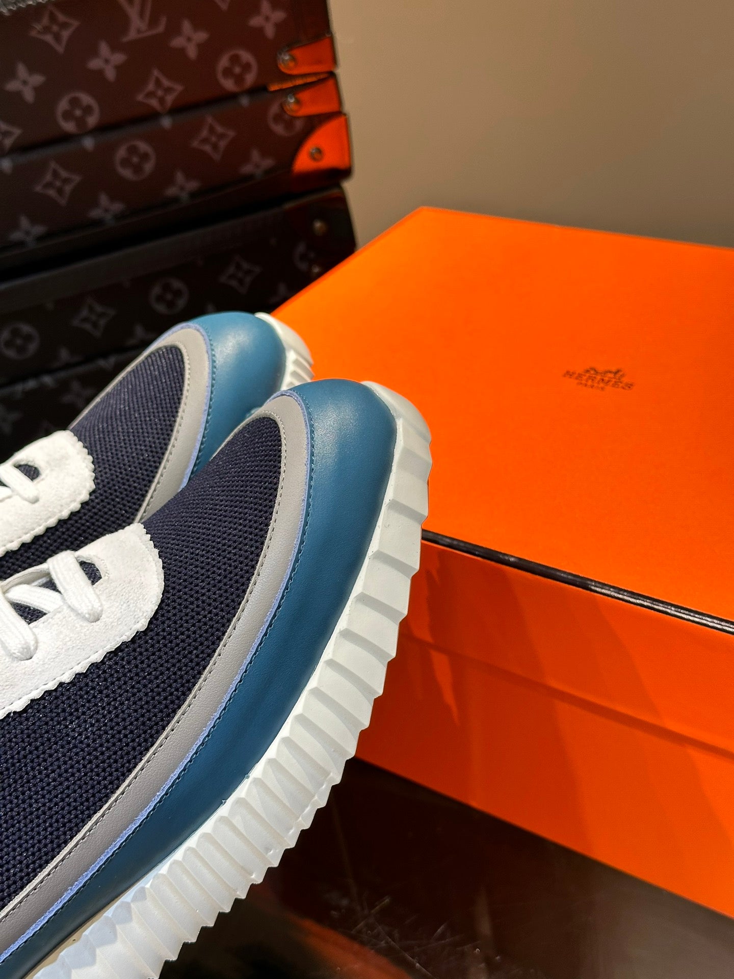 Hermès Bouncing Calfskin Mesh Sneakers