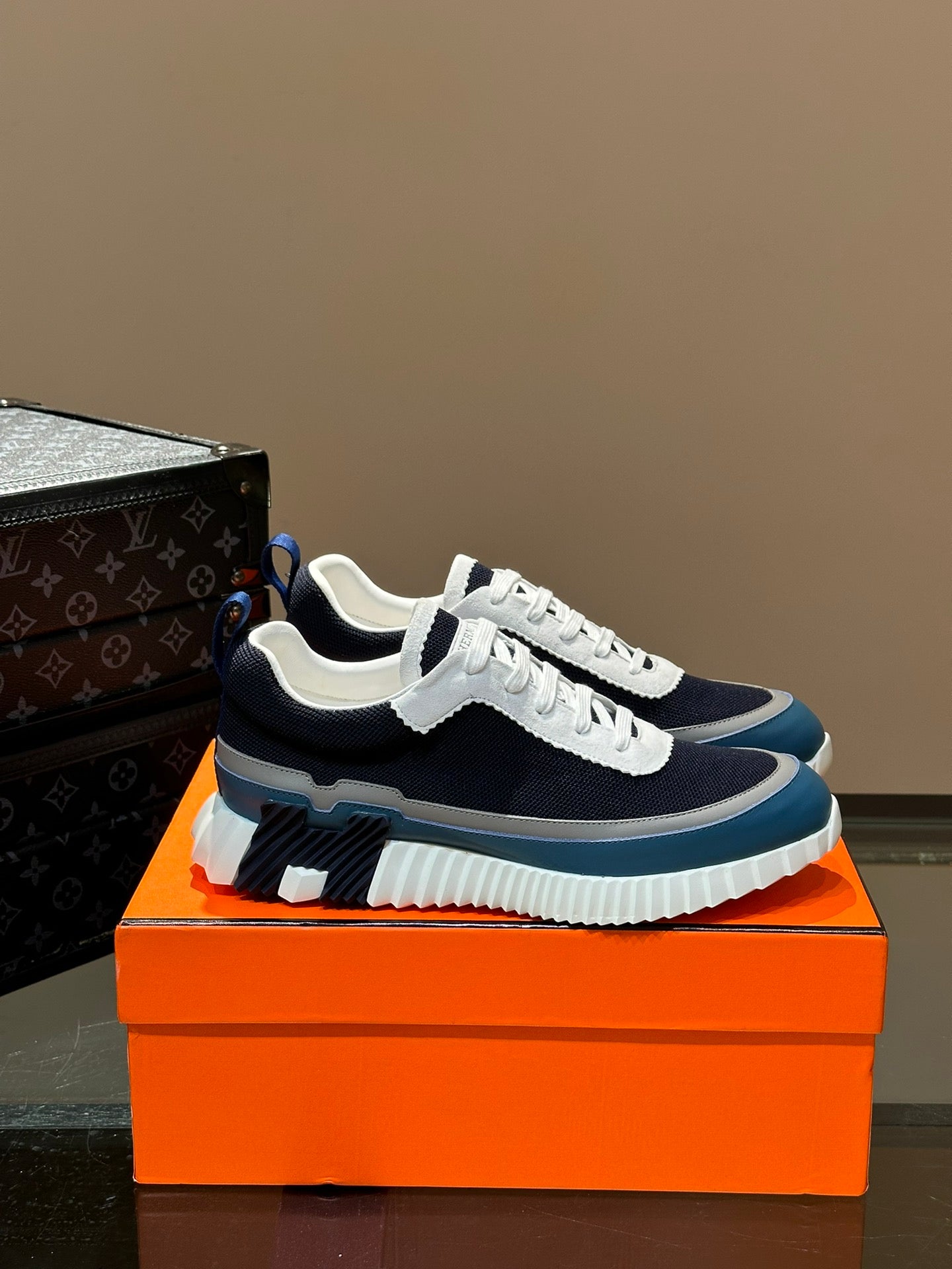 Hermès Bouncing Calfskin Mesh Sneakers