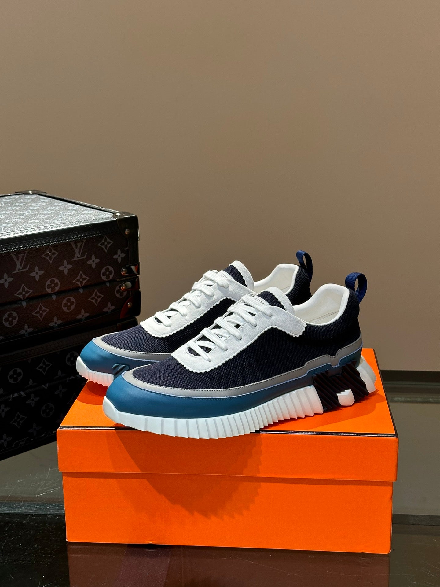 Hermès Bouncing Calfskin Mesh Sneakers