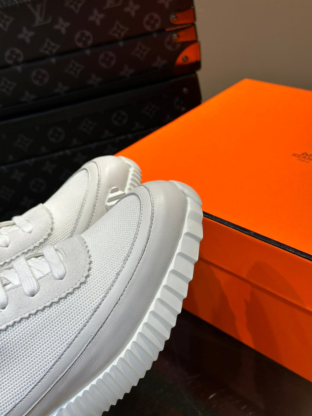 Hermès Bouncing Calfskin Mesh Sneakers