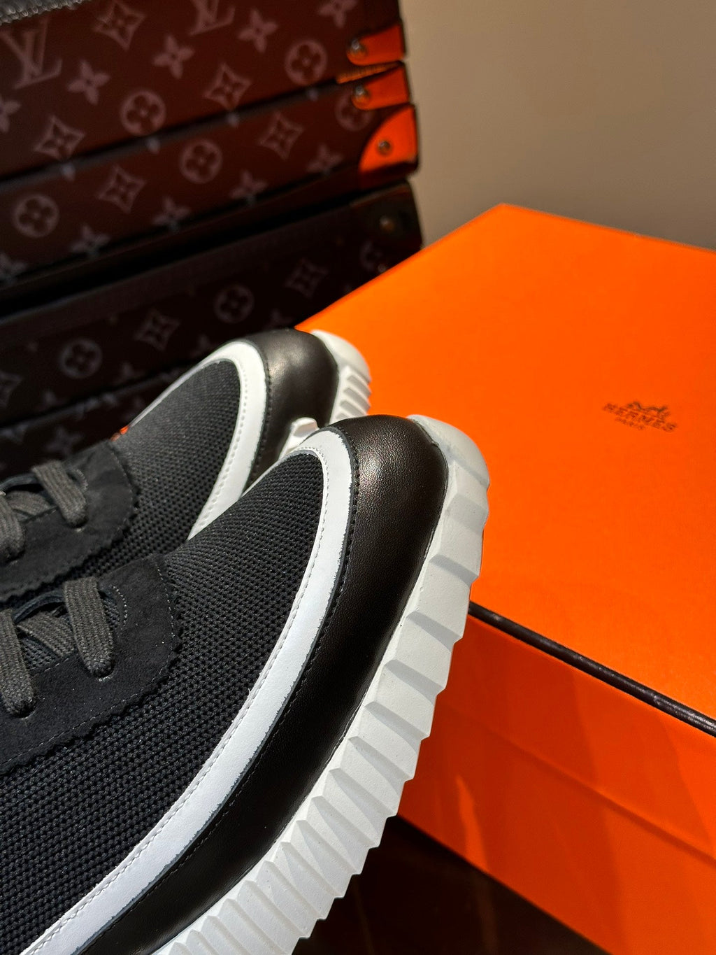 Hermès Bouncing Calfskin Mesh Sneakers