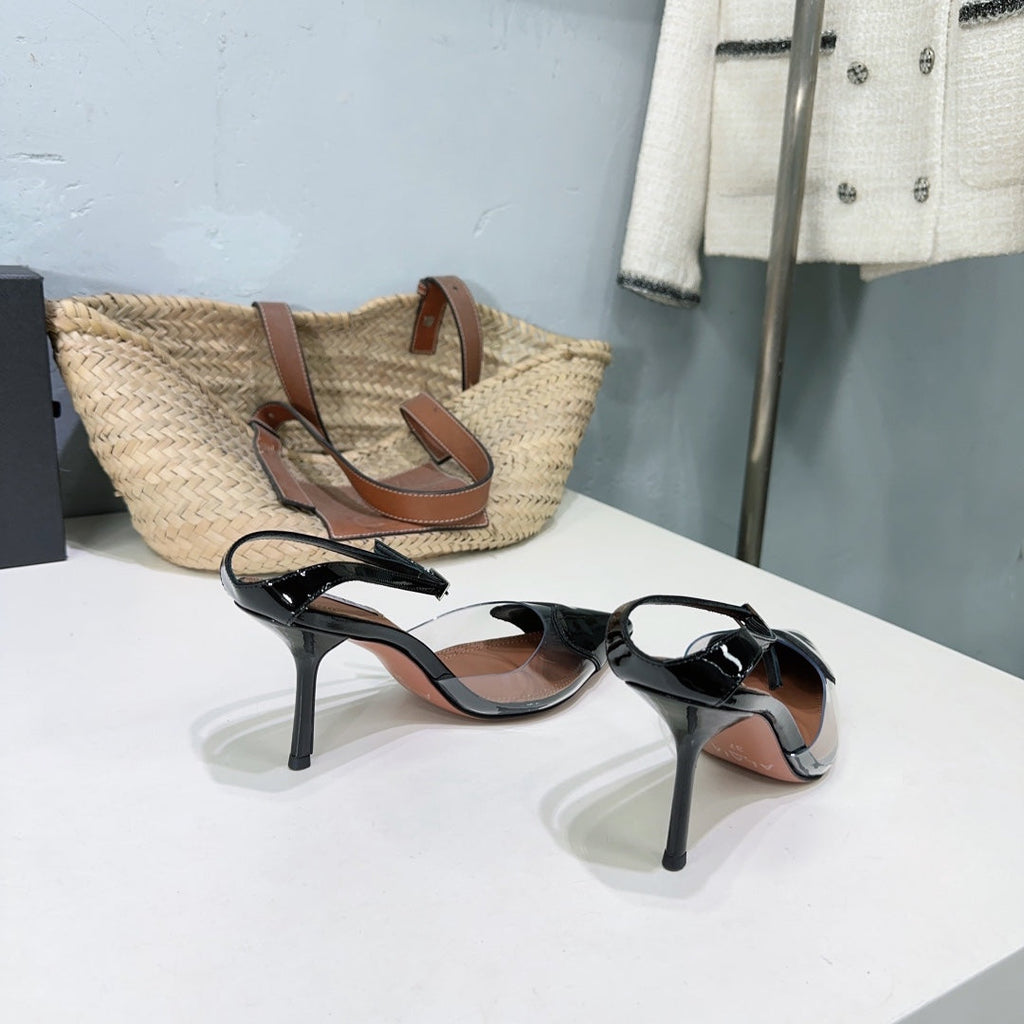 Alaïa Heart PVC Pointed Toe Slingback Mules – Spring/Summer Collection – 25SS