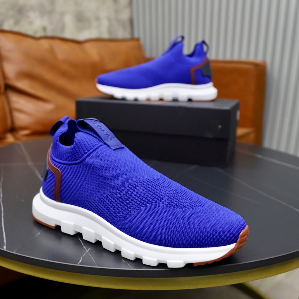 Zegna Cashmere Flyknit Sneakers