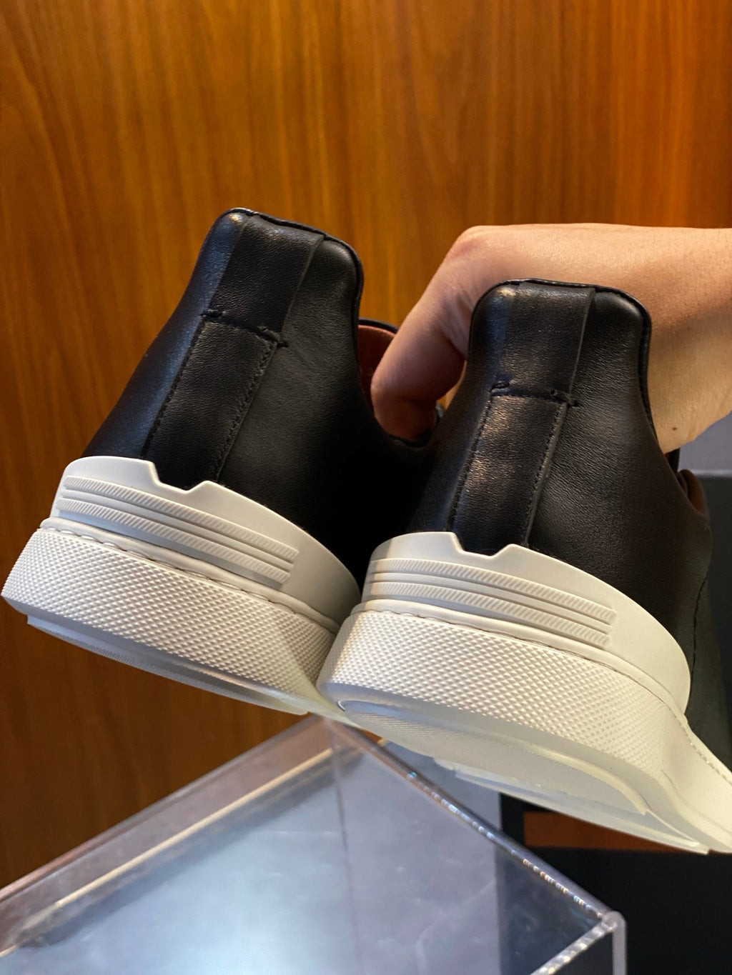 Zegna Triple Stitch Men's Leather Sneakers