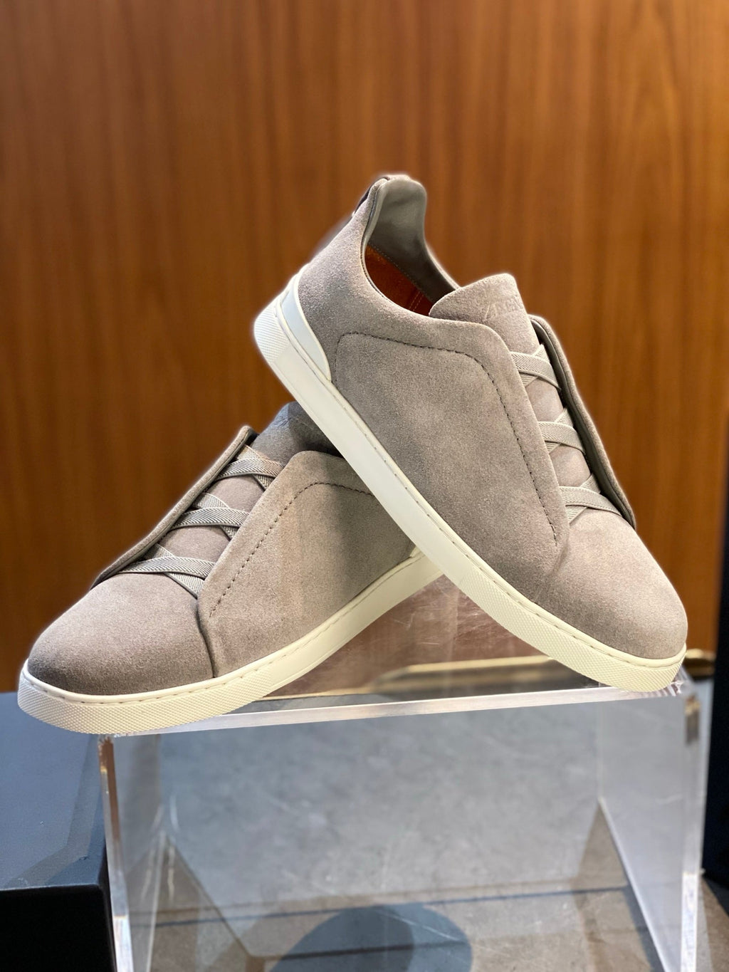 Zegna Triple Stitch Leather Sneakers