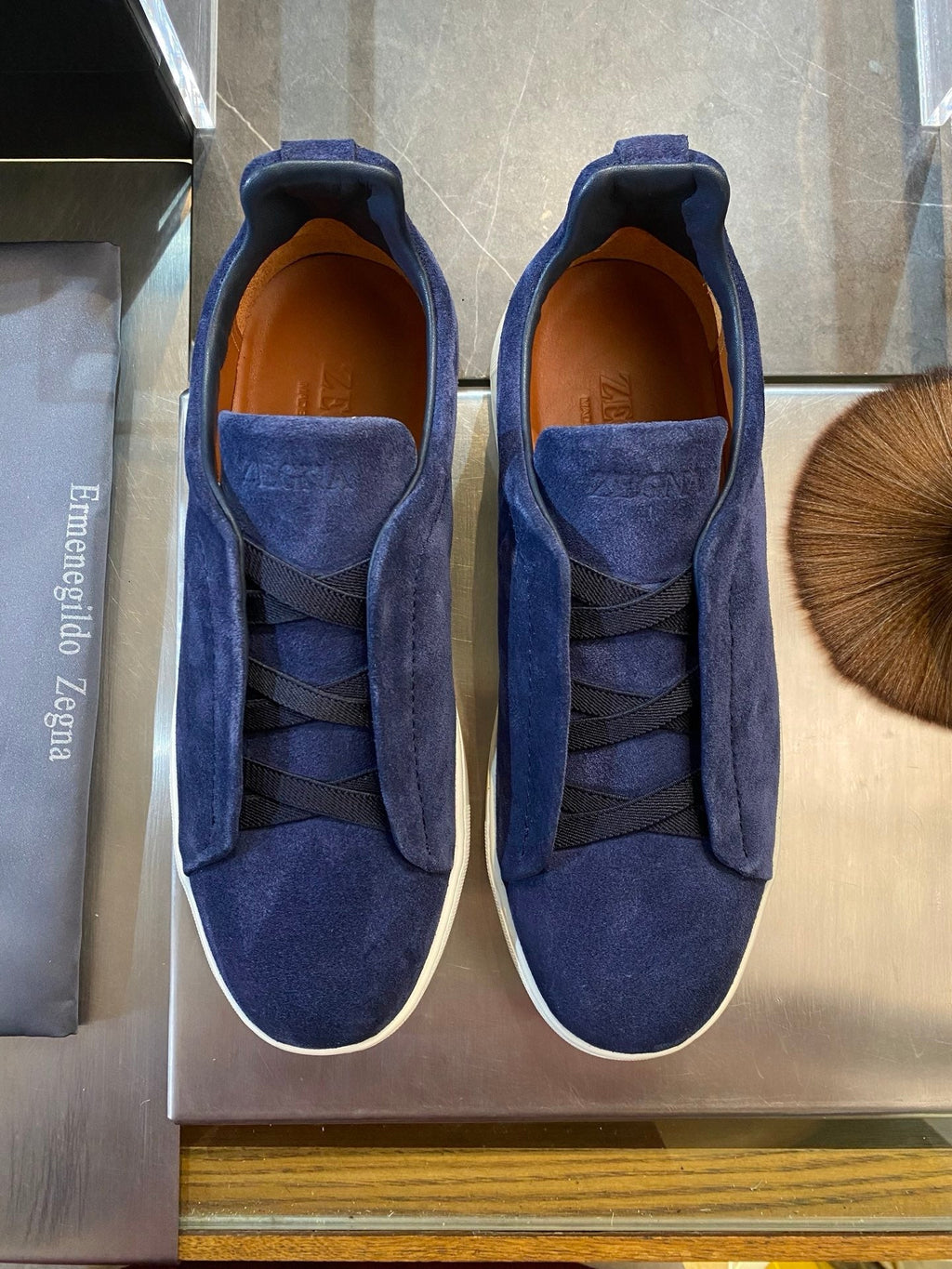 Zegna Triple Stitch Leather Sneakers