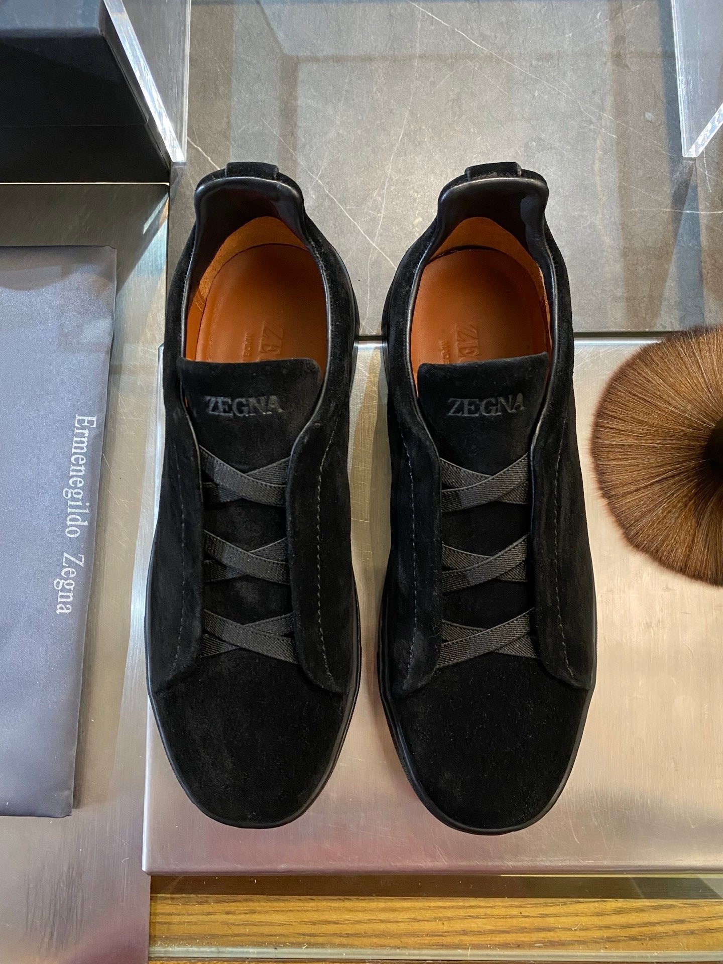 Zegna Triple Stitch Leather Sneakers