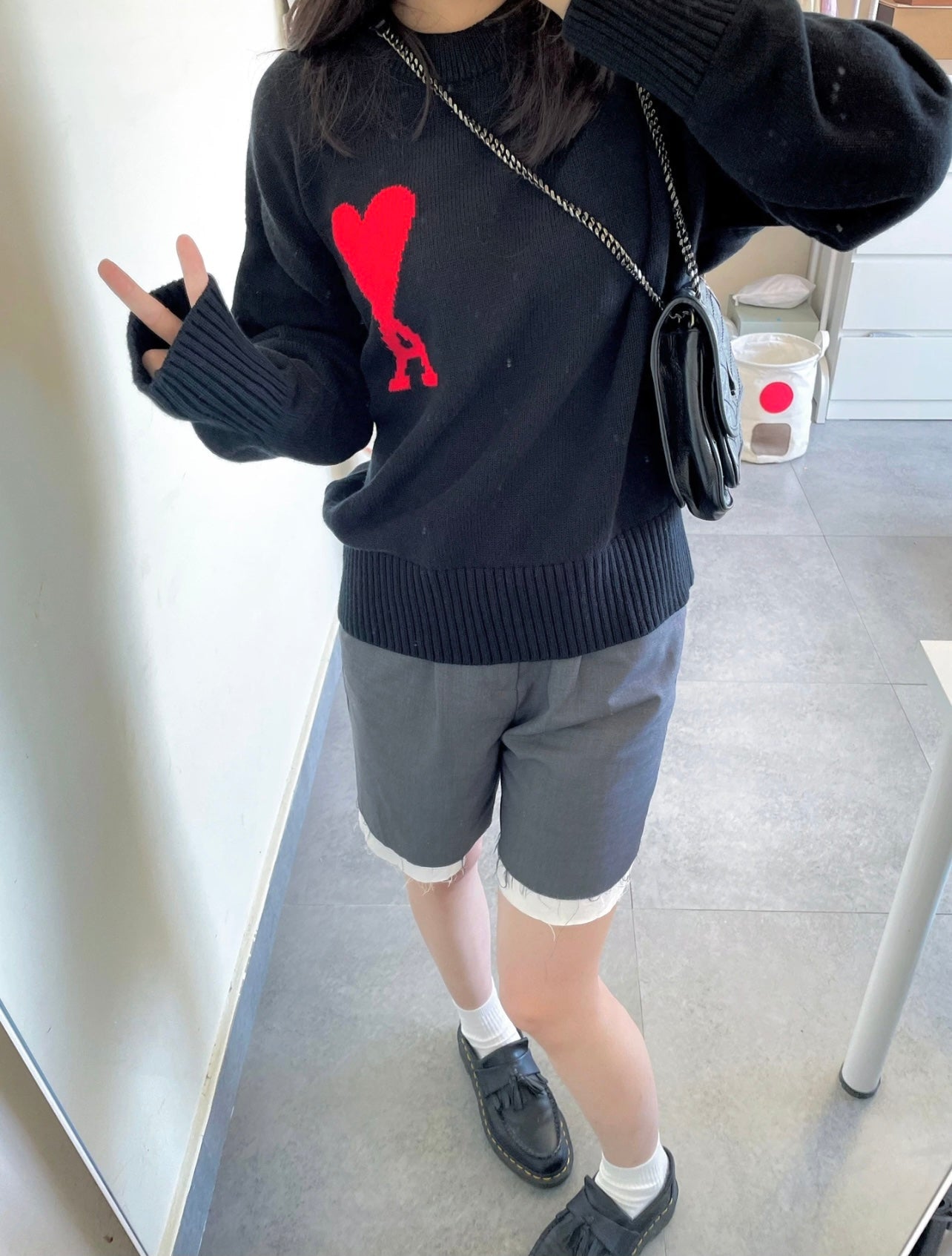 AMI Paris Heart Letter Knitted Sweater